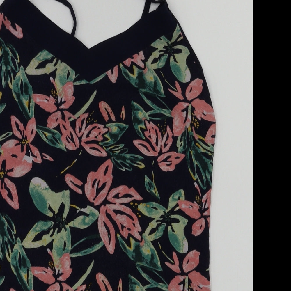 dunnes Womens Blue Floral  Basic T-Shirt Size S