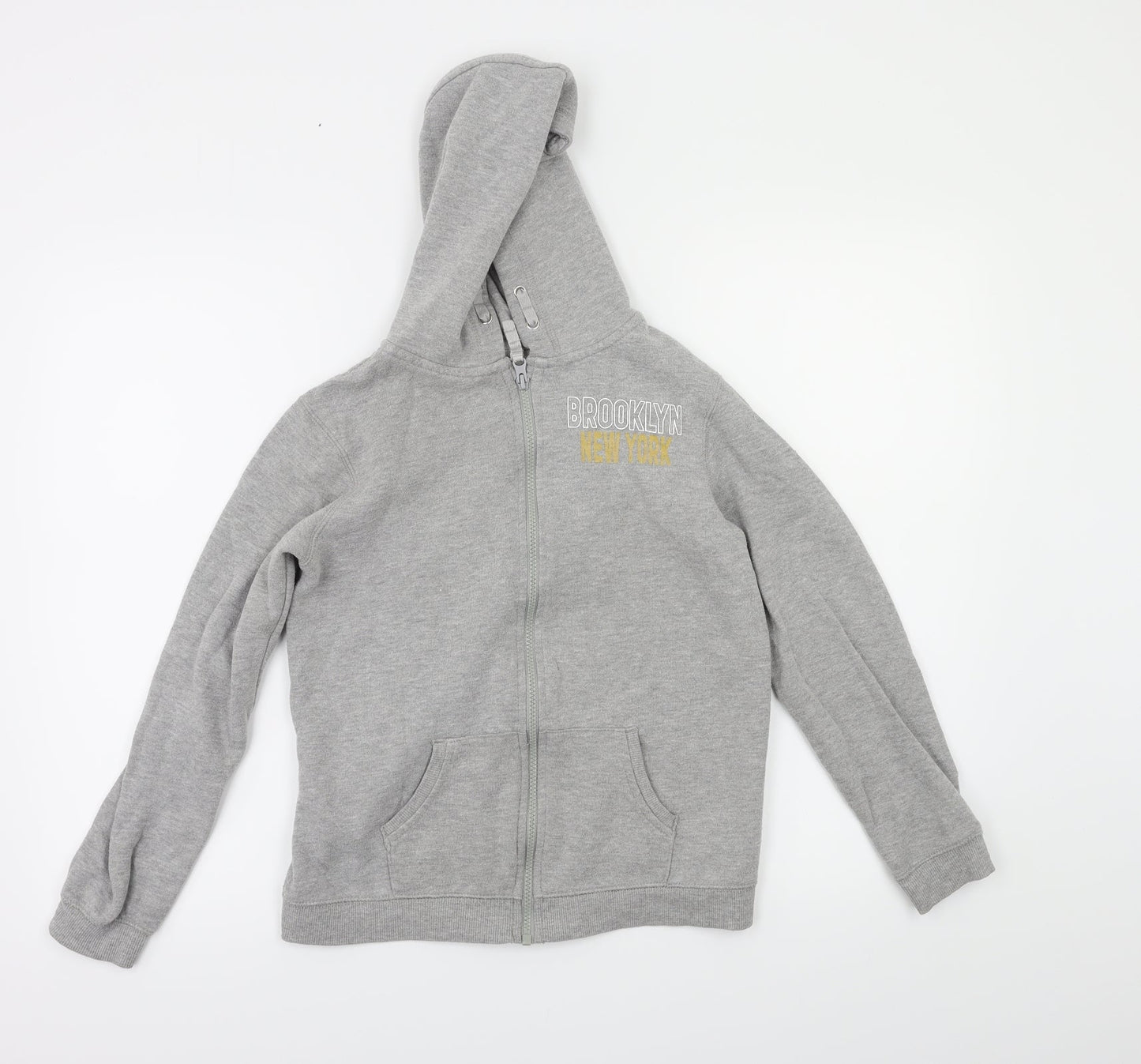Brooklyn Boys Grey   Full Zip Hoodie Size 12-13 Years