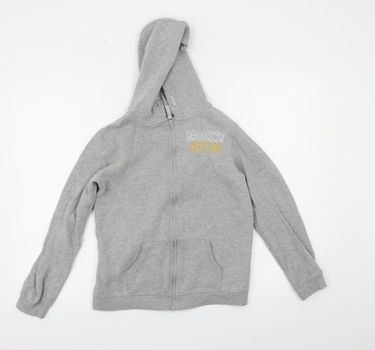 Brooklyn Boys Grey   Full Zip Hoodie Size 12-13 Years