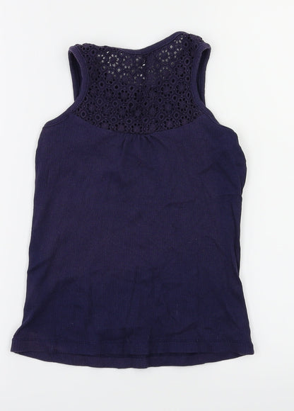 gorge Girls Blue Floral  Basic T-Shirt Size 9-10 Years