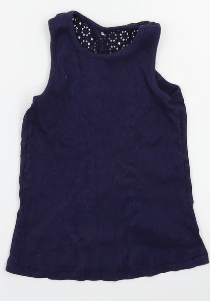 gorge Girls Blue Floral  Basic T-Shirt Size 9-10 Years