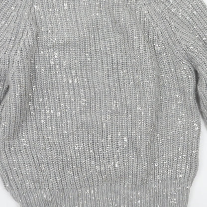 F&F Girls Grey   Pullover Jumper Size 10-11 Years