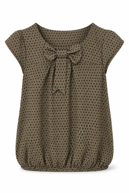 S.Y Womens Brown Polka Dot  Basic Blouse Size M