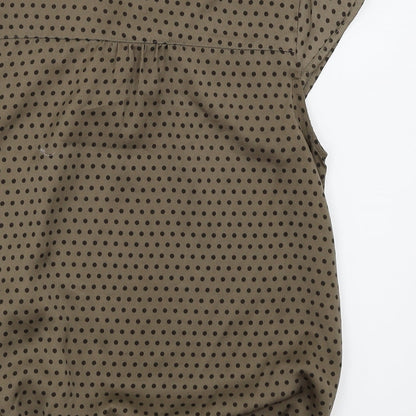 S.Y Womens Brown Polka Dot  Basic Blouse Size M