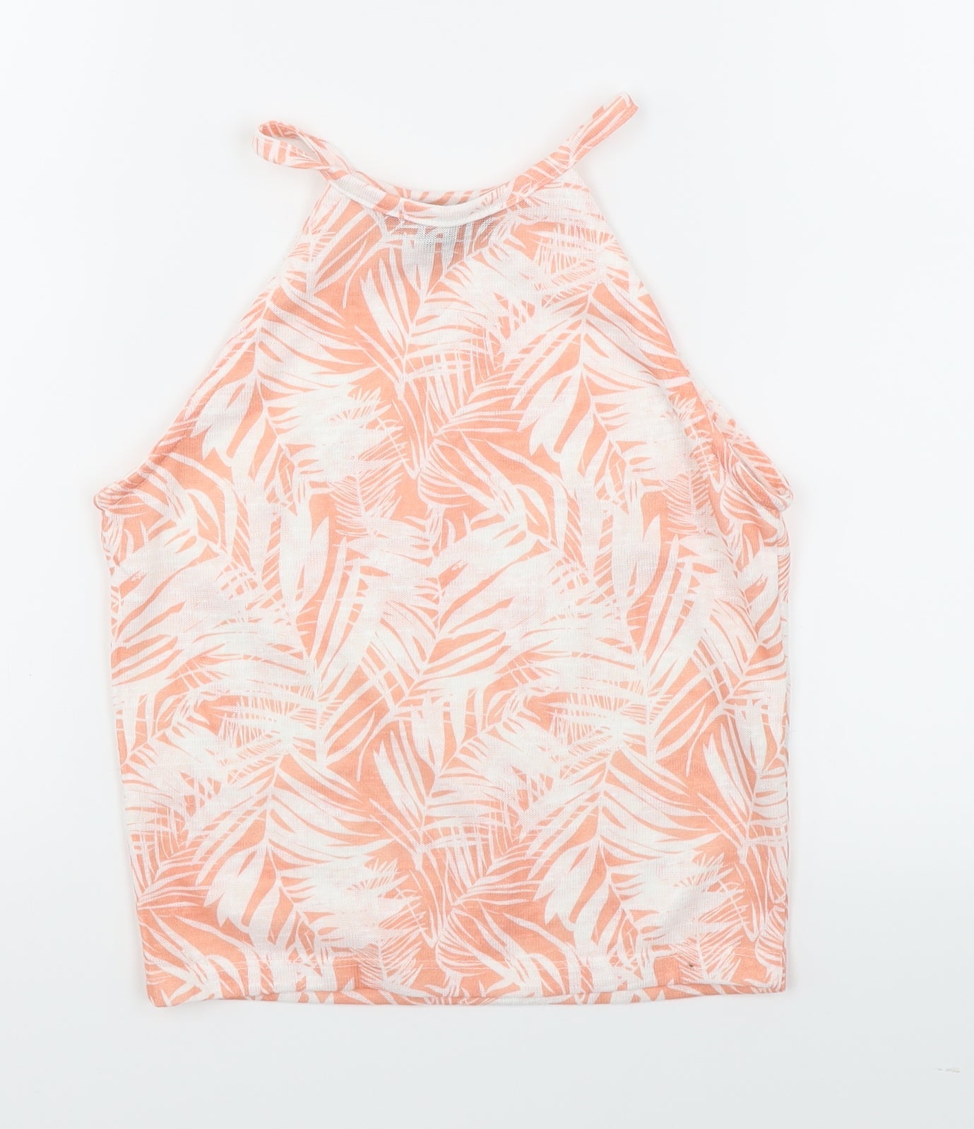 Primark Womens Orange Floral  Camisole T-Shirt Size 8  - Cropped Halter
