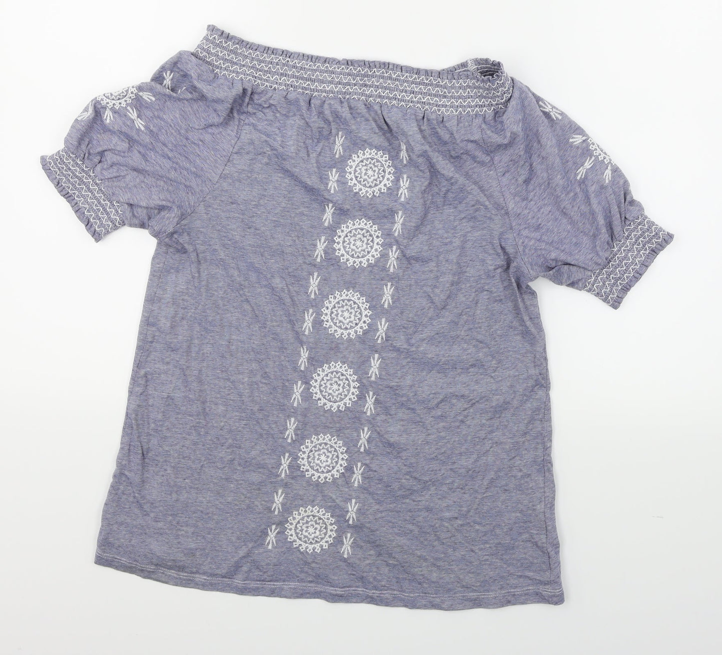 Primark Womens Blue Striped  Basic T-Shirt Size 4