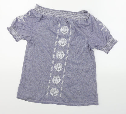 Primark Womens Blue Striped  Basic T-Shirt Size 4