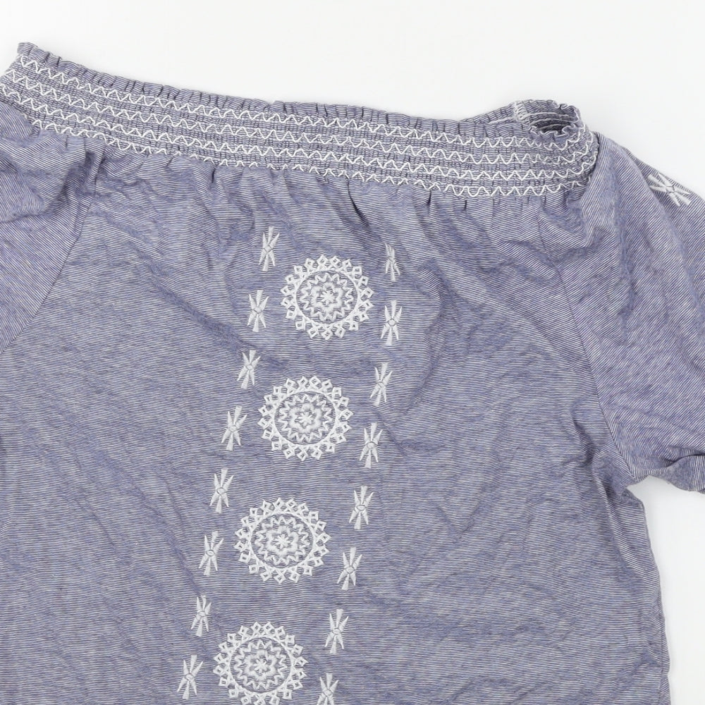 Primark Womens Blue Striped  Basic T-Shirt Size 4