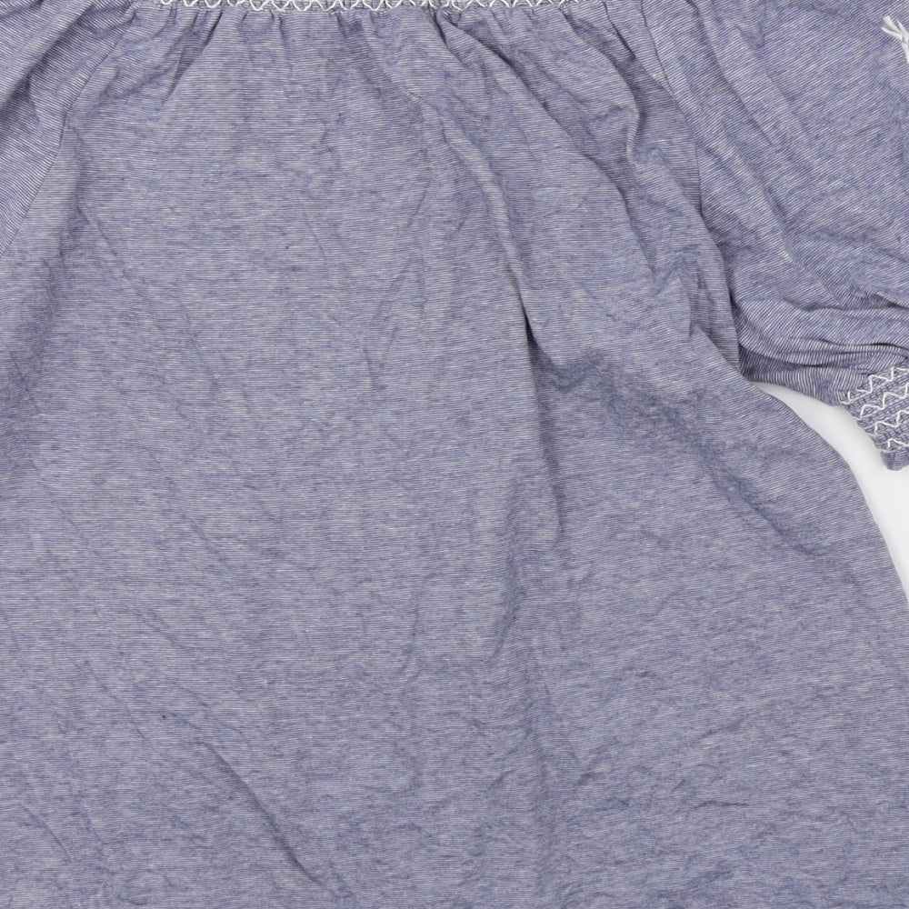 Primark Womens Blue Striped  Basic T-Shirt Size 4