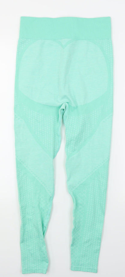 South Beach Womens Blue Polka Dot  Jogger Leggings Size XS L23 in