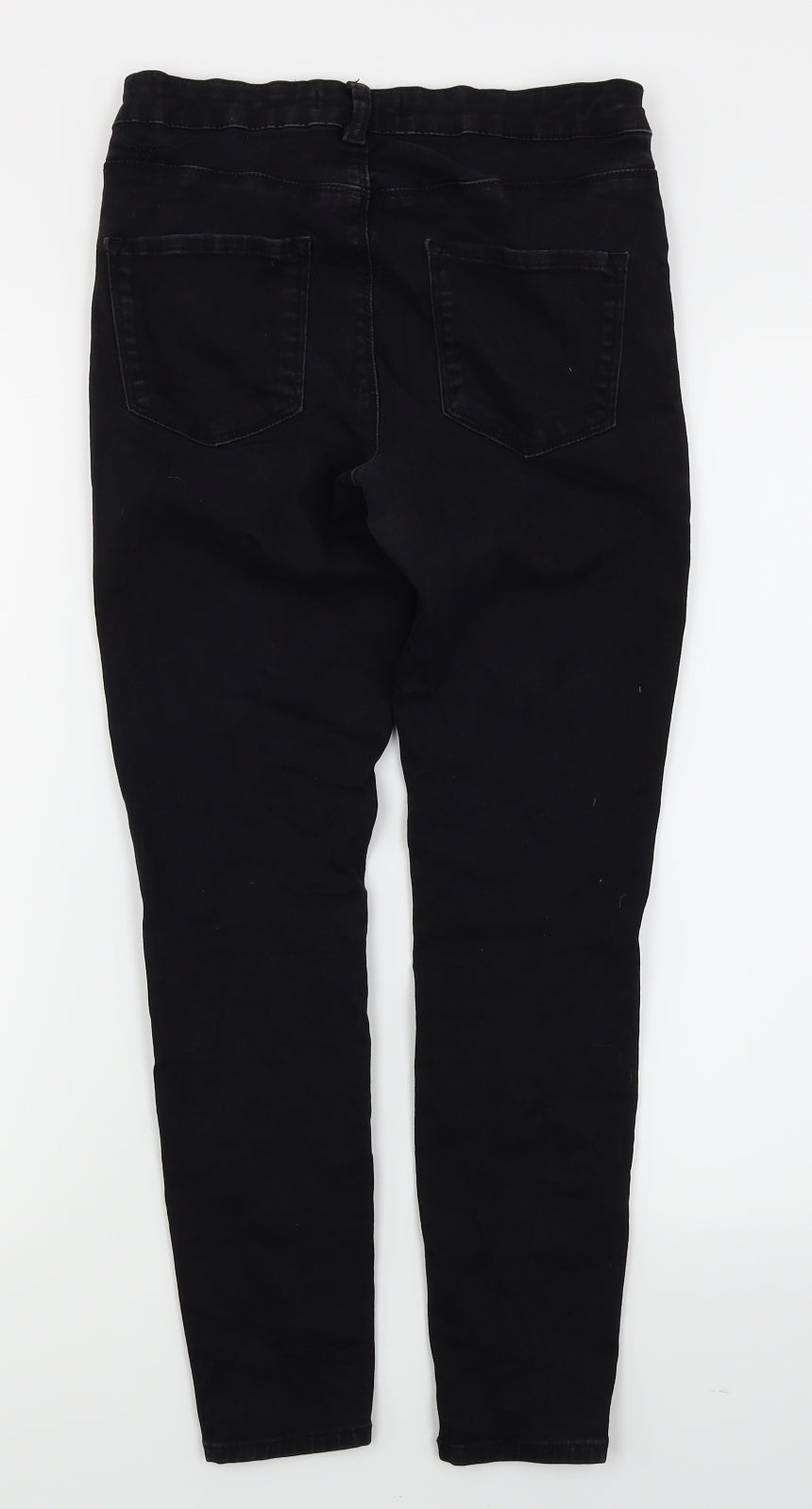 Denim Co Womens Black  Denim Skinny Jeans Size 12 L25 in - Ripped Knees