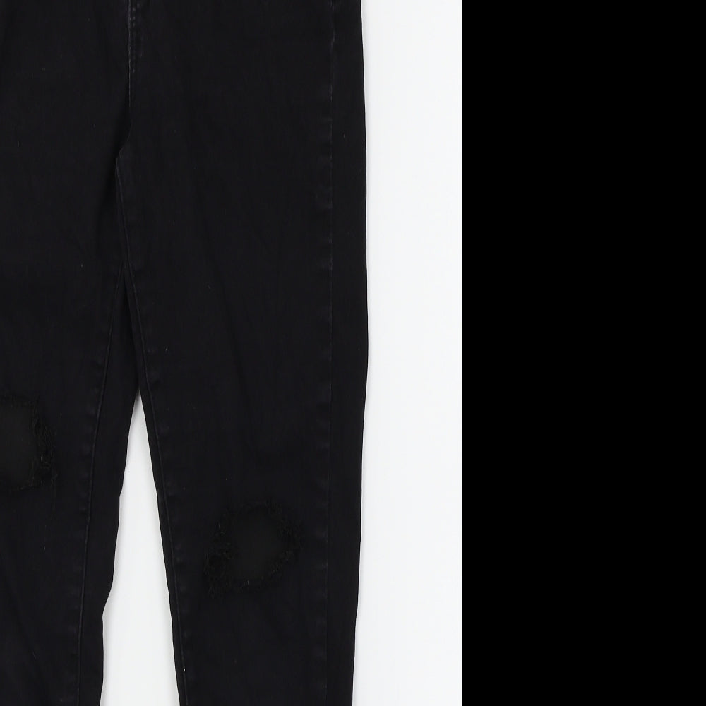 Denim Co Womens Black  Denim Skinny Jeans Size 12 L25 in - Ripped Knees