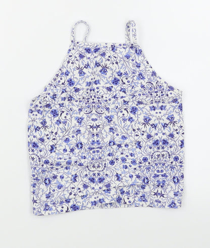 Womens UK Size 4 Miss Selfridge White Cropped T-Shirt