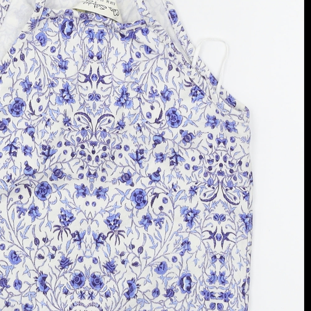Womens UK Size 4 Miss Selfridge White Cropped T-Shirt