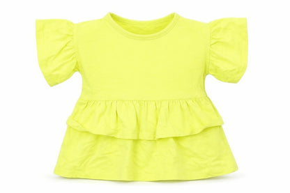 Tu Girls Yellow   Basic T-Shirt Size 3 Years  - Peplum