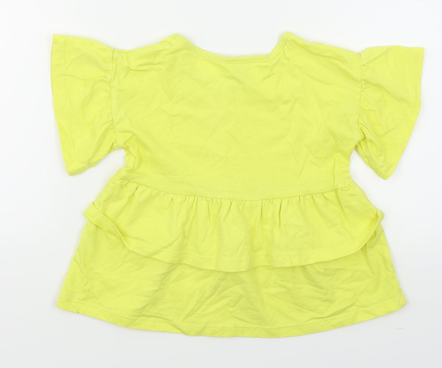 TU Girls Yellow   Basic T-Shirt Size 3 Years  - Peplum
