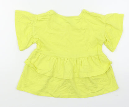 TU Girls Yellow   Basic T-Shirt Size 3 Years  - Peplum