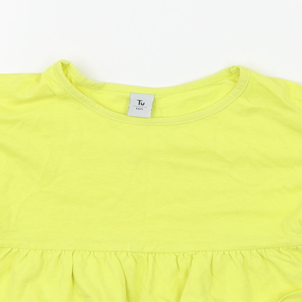TU Girls Yellow   Basic T-Shirt Size 3 Years  - Peplum