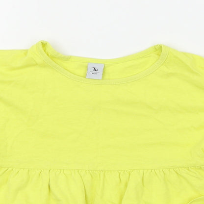 TU Girls Yellow   Basic T-Shirt Size 3 Years  - Peplum