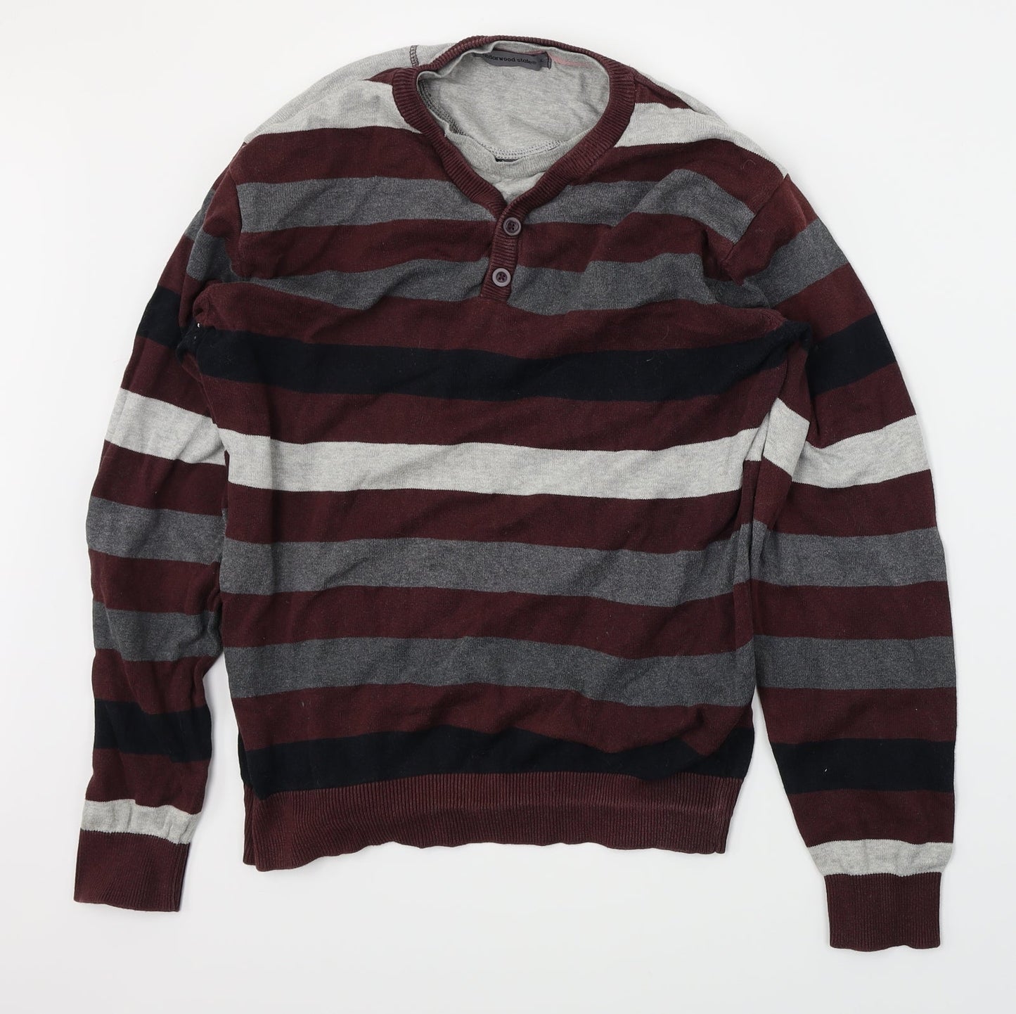 Cedarwood state Mens Red Striped  Pullover Jumper Size L
