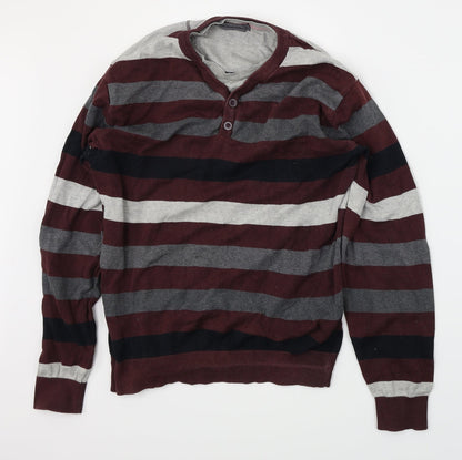 Cedarwood state Mens Red Striped  Pullover Jumper Size L
