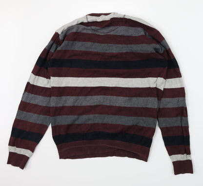 Cedarwood state Mens Red Striped  Pullover Jumper Size L