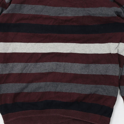 Cedarwood state Mens Red Striped  Pullover Jumper Size L