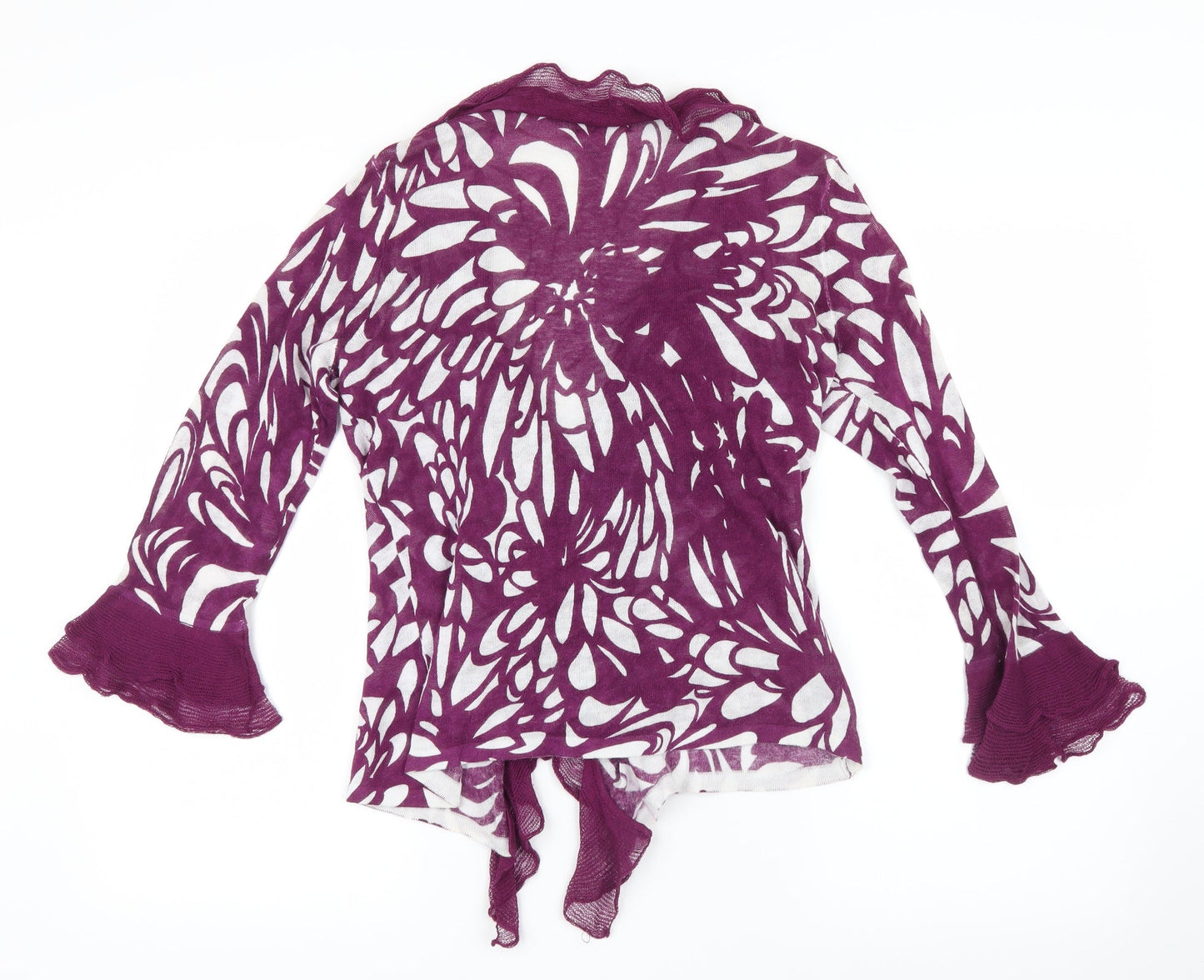 Soon Womens Purple Geometric  Cardigan Jumper Size 12