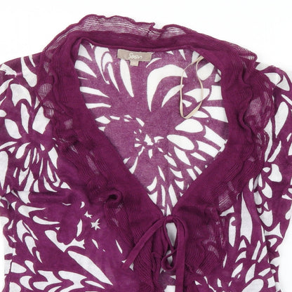 Soon Womens Purple Geometric  Cardigan Jumper Size 12