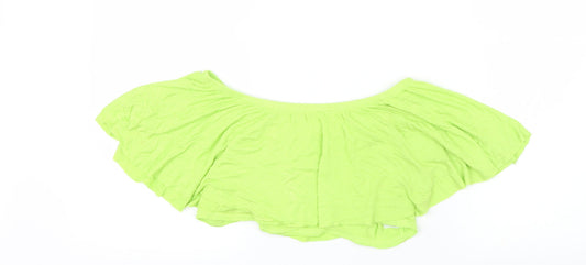 Womens UK Size 6 Boohoo Green Cropped T-Shirt