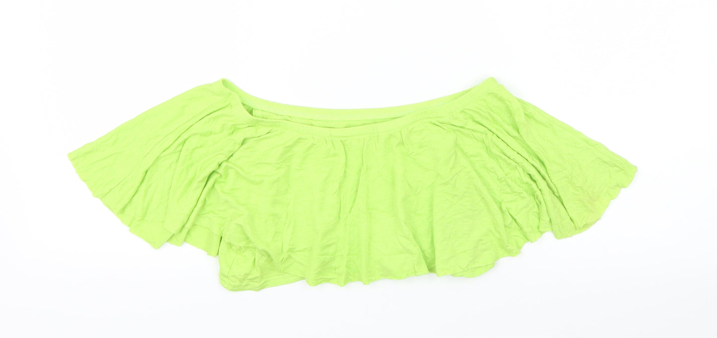 Womens UK Size 6 Boohoo Green Cropped T-Shirt