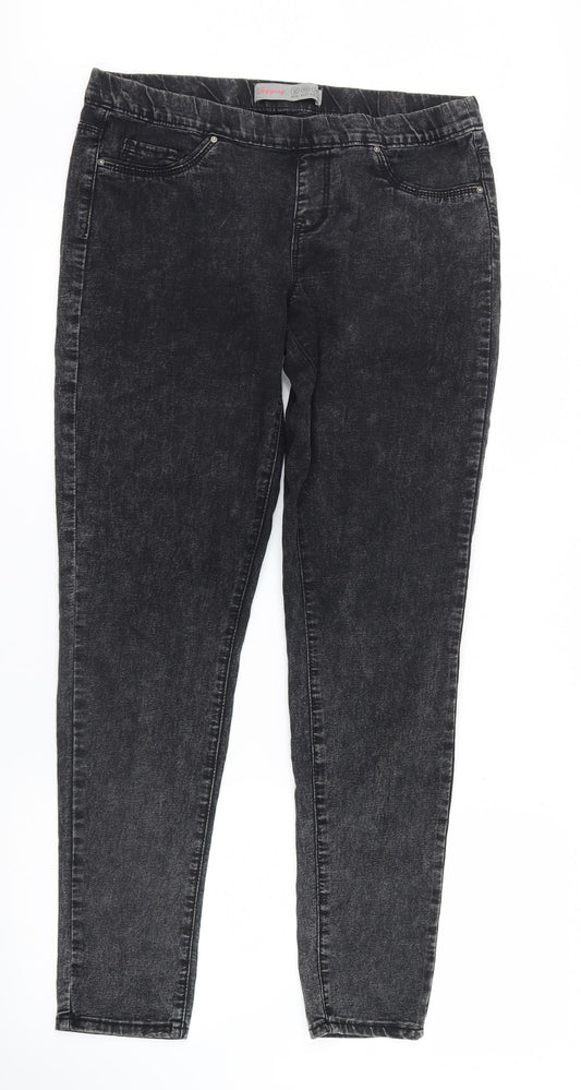 Denim Co. Womens Black  Denim Jegging Jeans Size 12 L29 in