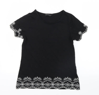 Womens UK Size 6 Dorothy Perkins Black Basic T-Shirt