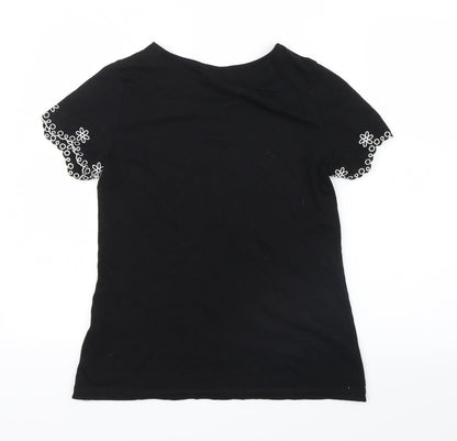 Womens UK Size 6 Dorothy Perkins Black Basic T-Shirt