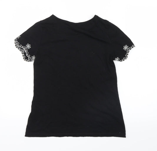 Womens UK Size 6 Dorothy Perkins Black Basic T-Shirt