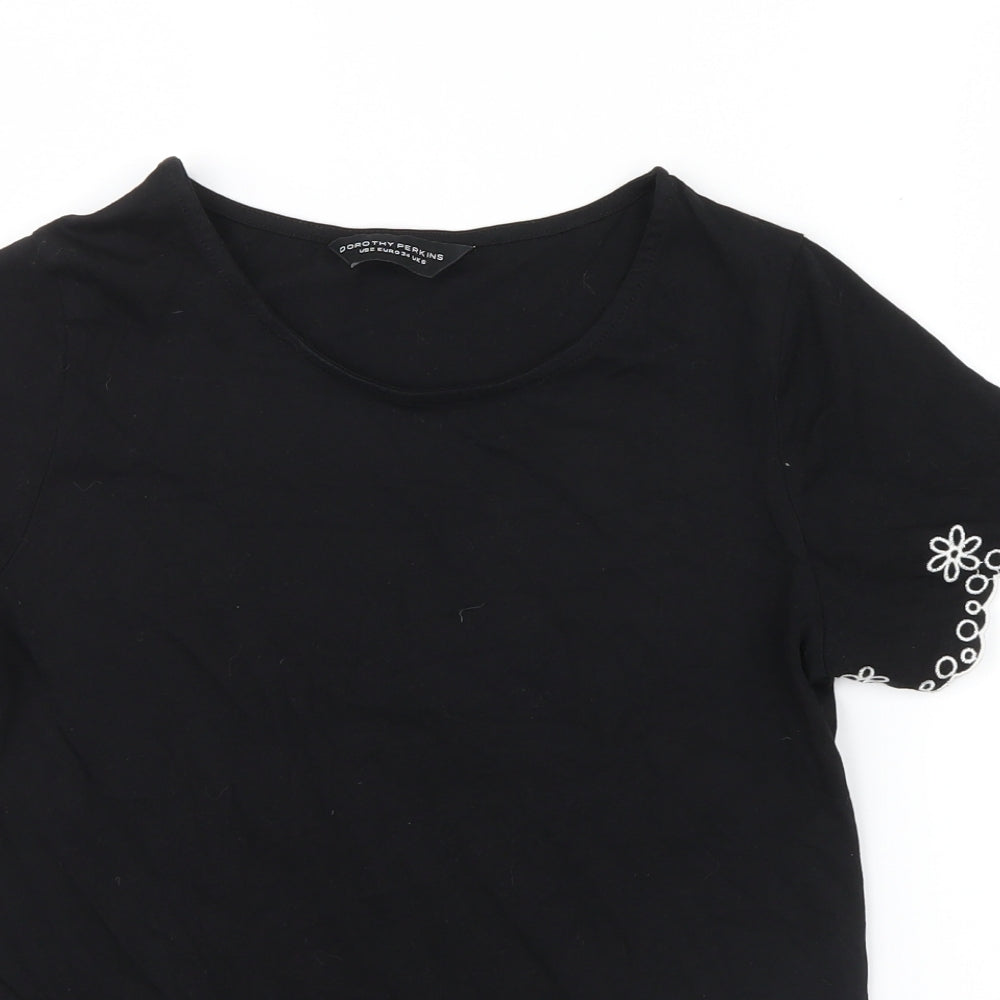 Womens UK Size 6 Dorothy Perkins Black Basic T-Shirt