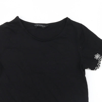 Womens UK Size 6 Dorothy Perkins Black Basic T-Shirt