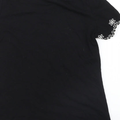 Womens UK Size 6 Dorothy Perkins Black Basic T-Shirt