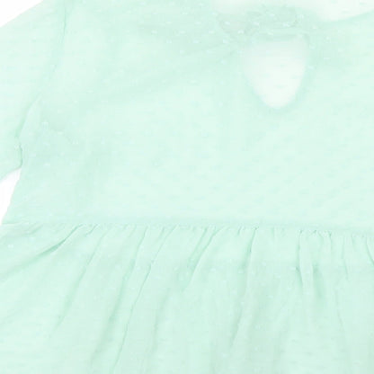 Primark Womens Green  Mesh Basic Blouse Size 8  - Peplum