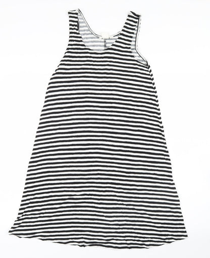 H&M Womens Black Striped  Shirt Dress  Size 4