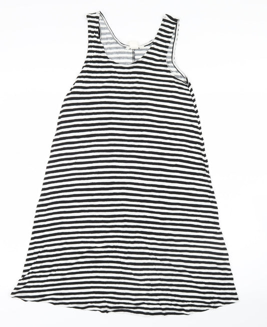 H&M Womens Black Striped  Shirt Dress  Size 4