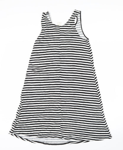 H&M Womens Black Striped  Shirt Dress  Size 4