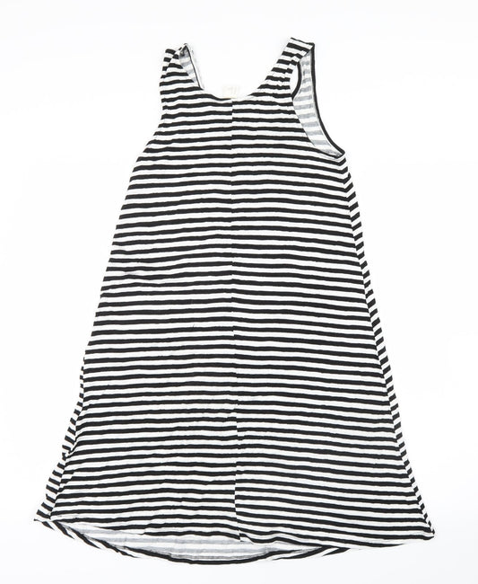 H&M Womens Black Striped  Shirt Dress  Size 4