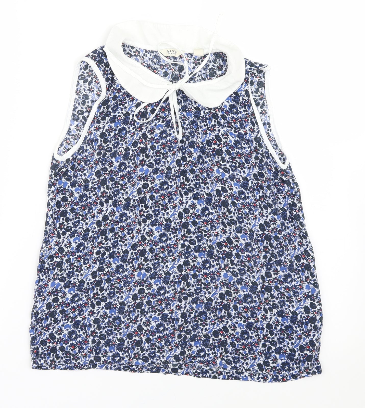 Jack Wills Womens Blue Floral  Basic Blouse Size 8