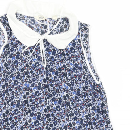 Jack Wills Womens Blue Floral  Basic Blouse Size 8
