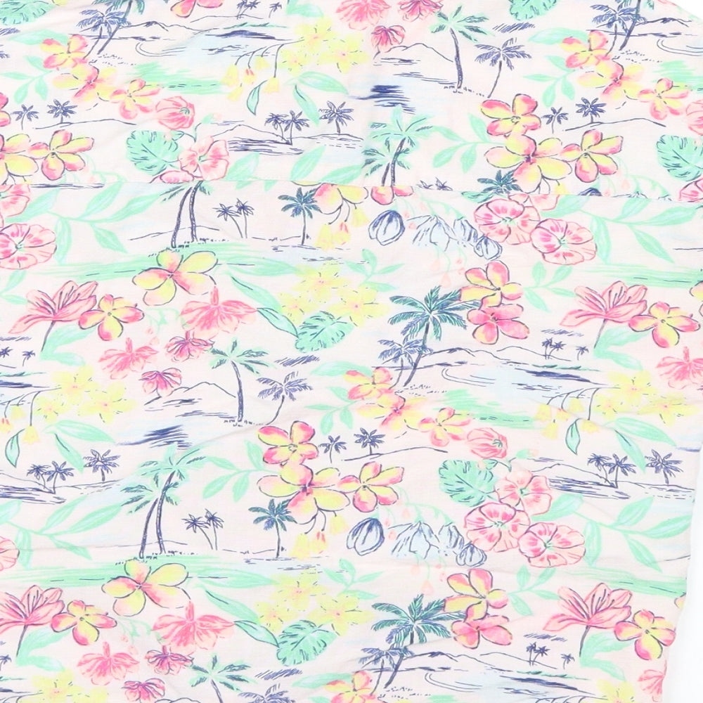 Marks and Spencer Girls Pink Floral  Basic Button-Up Size 10-11 Years  - Tie up front