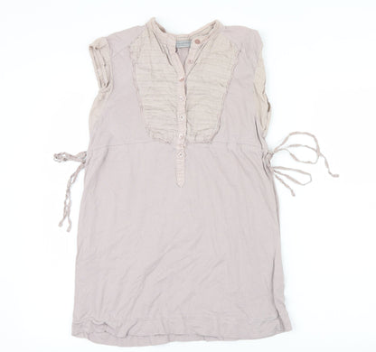 Womens UK Size 10 Zara Beige Basic Blouse