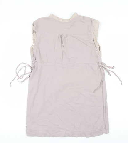 Womens UK Size 10 Zara Beige Basic Blouse