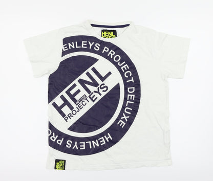 Henleys Boys White   Basic T-Shirt Size 11-12 Years