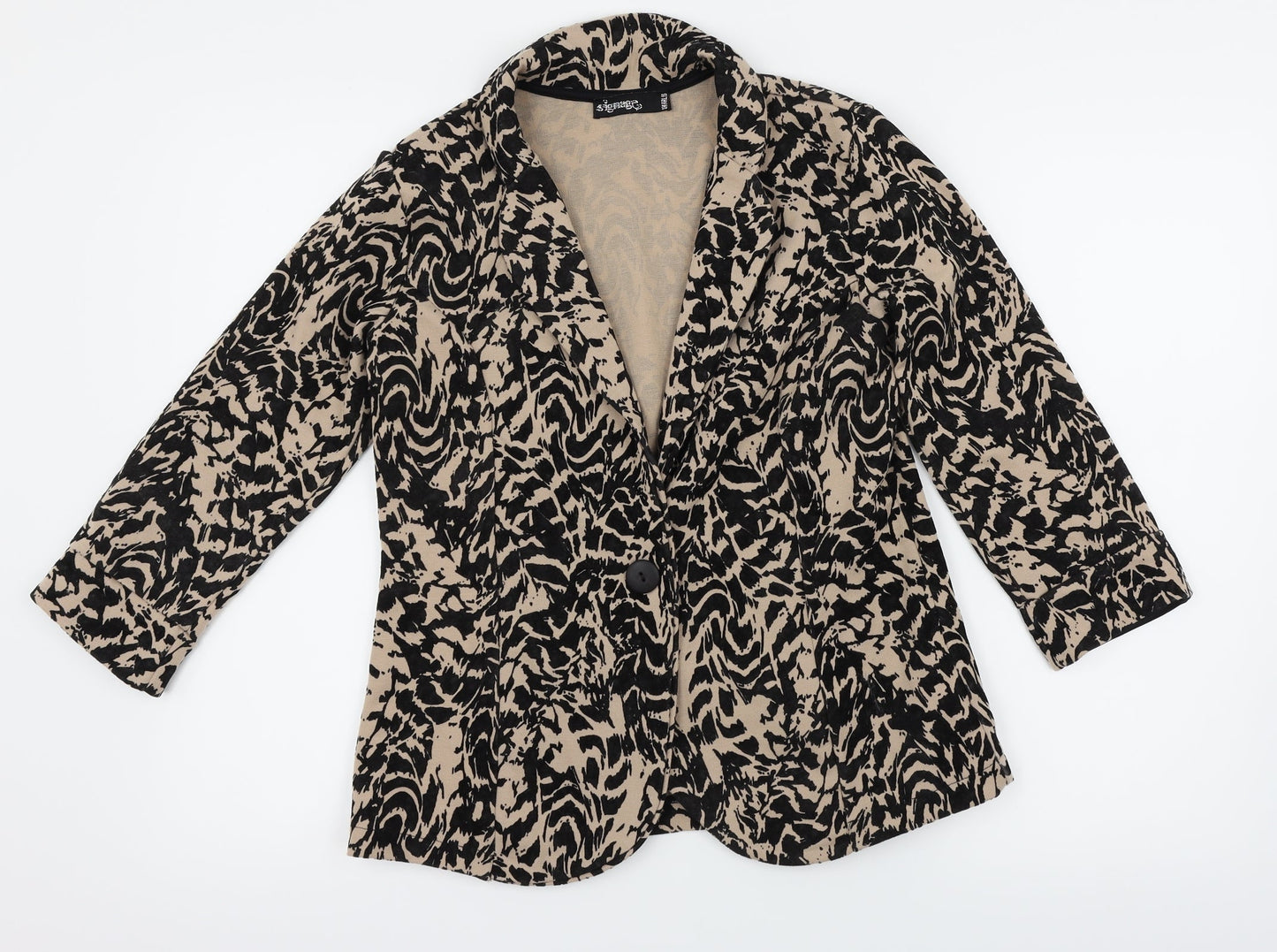 Signage Womens Multicoloured Animal Print  Jacket Blazer Size 10